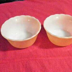 Vintage Anchor Hocking Fire King Custard Bowls, Peach Lustre, Set Of 2, Cup/Dish